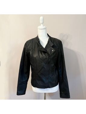 Ci Sono Vegan Leather Moto Jacket – Black – Asymmetrical Zip
